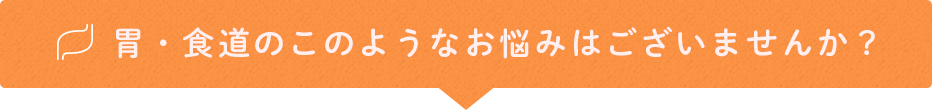 胃・食道のこのようなお悩みはございませんか？