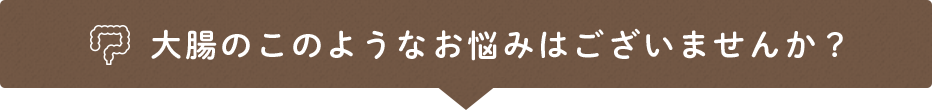 大腸のこのようなお悩みはございませんか？